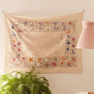 Urban Outfitters State Flower Tapestry